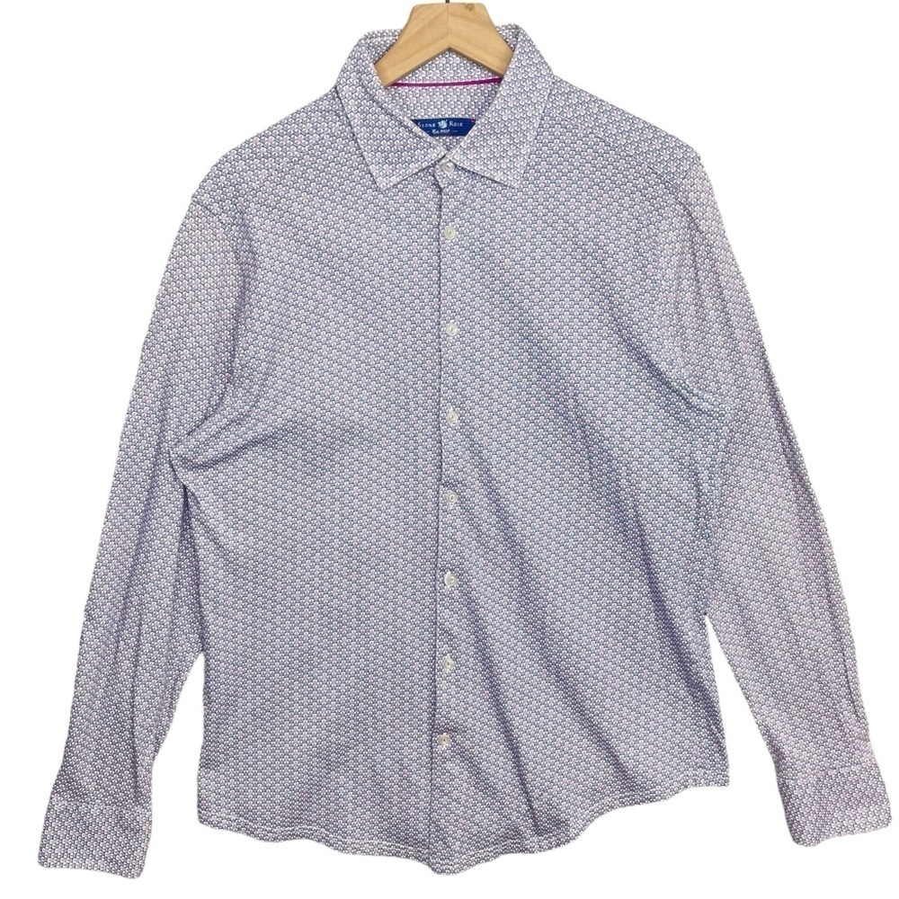 Stone Rose Shirt Mens XL Button Up Subtle Marijuana Leaf Novelty Print